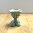 Stoneware Egg Cup in a translucent Larimar Blue Speckle Glaze