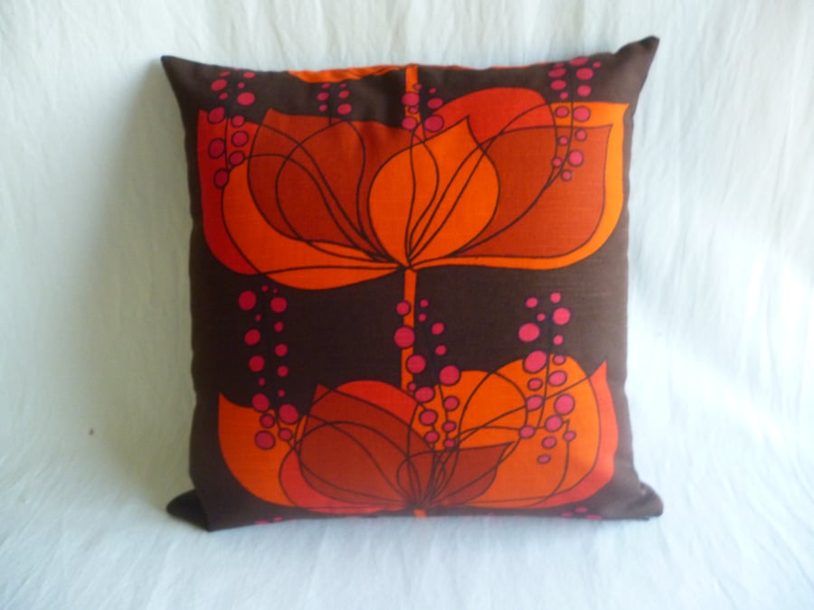  Vintage 1960s Scandinavian  fabric cushion cover