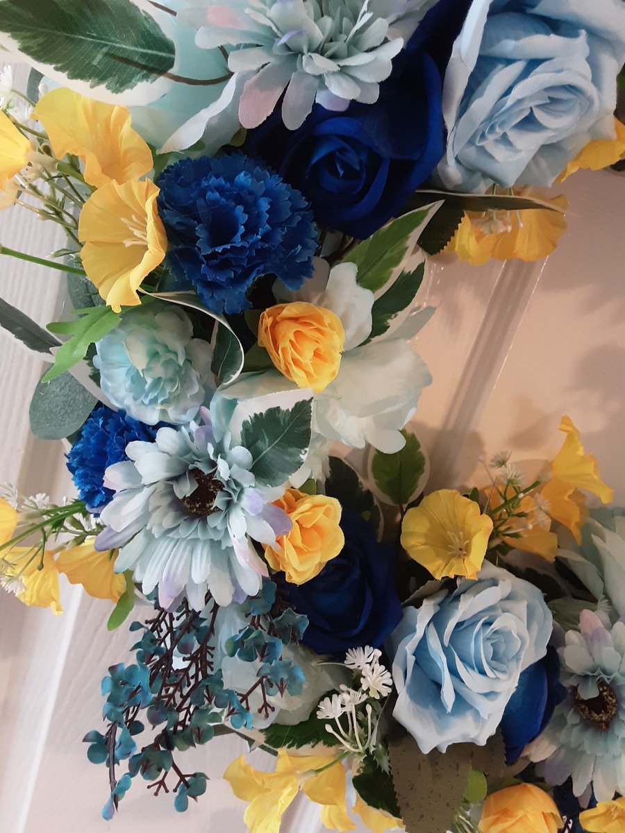 Aqua,56cm wreath. Door wall table grave weddings present 
