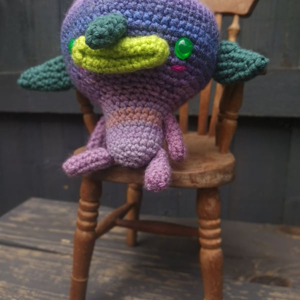Purple Goblin crocheted  collectible companion creature