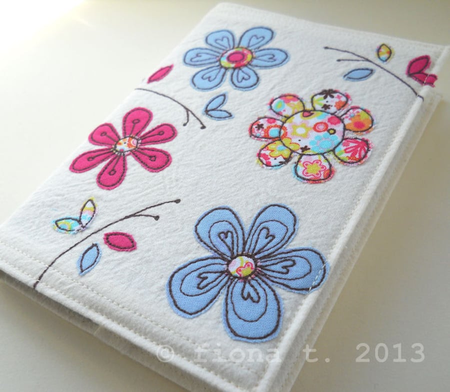 embroidered flowers notebook