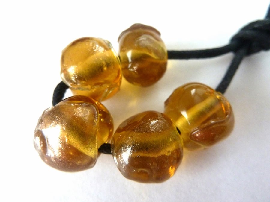 goldstone nugget lampwork glass beads
