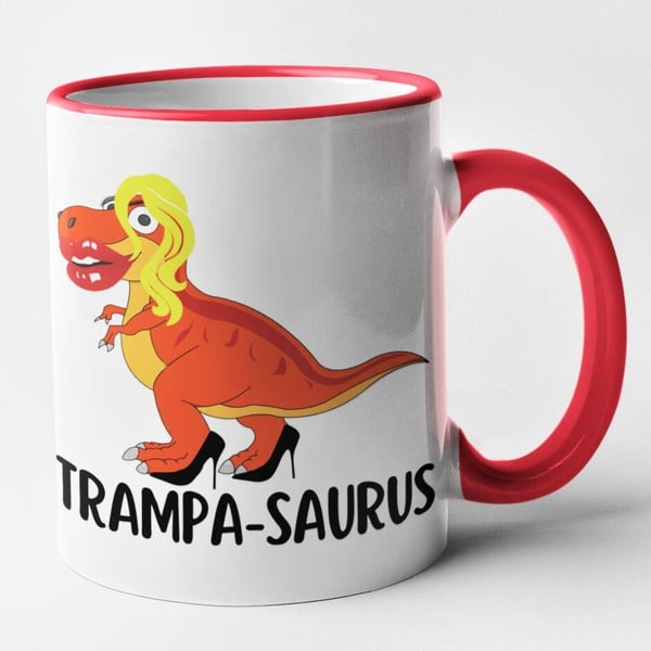 Trampa-saurus Mug Funny Novelty Dinosaur Adult Humour Joke Coffee Cup Birthday 