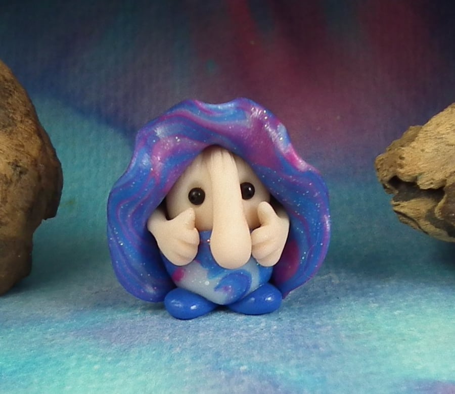 Summer Special  Tiny Woodland Hobblin Gnome 'Lenni' OOAK Sculpt by Ann Galvin