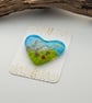 Standing Stones and Red Flowers Fused Glass Heart - Image 7