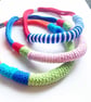 Lime and blue Knotted Rope Statement Necklace, Chunky Statement Handmade Jewelry - Image 9