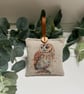 Lavender Sachet: Barn Owl Cotton Rich Linen Fabric, Sleep, Nature