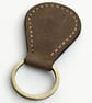 Rustic Brown Full Grain Leather Teardrop Key Fob Saddle Stitched UK - Image 4