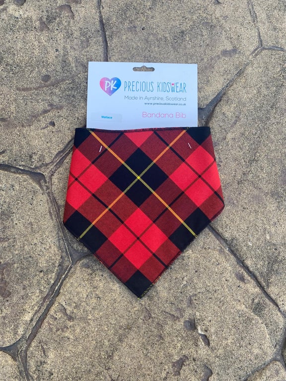 Wallace Tartan Babies, Childrens Bandana Bib