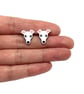 Small White Whippet Stud Earrings - Handpainted - Dog Earrings