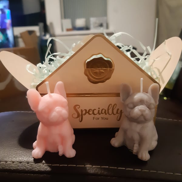 French bulldog candle