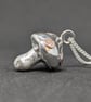 Toadstool pendant, Handmade silver silver toadstool necklace