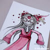 calavera lady - original aceo