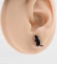 Titanium posts - Black glitter rat stud earrings - Hypoallergenic studs - Image 2