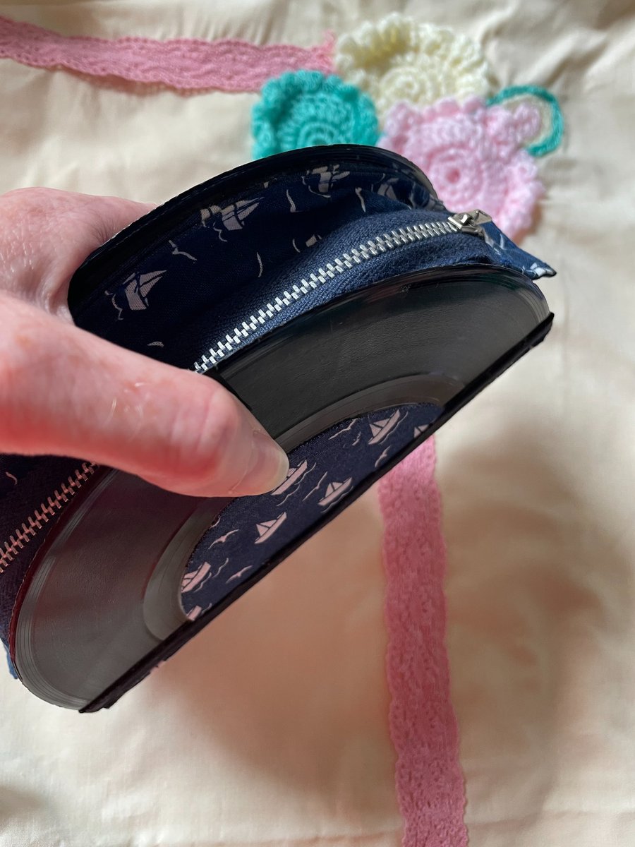 Image of Small Clutch Purse Nautical White Sailing Boats 45rpm Alternative Rockabilly Bag