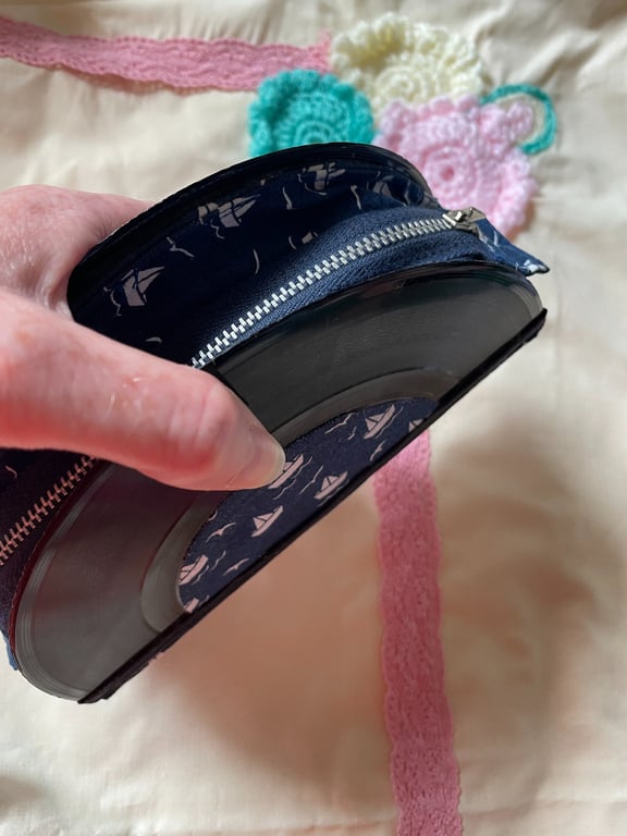 Small Clutch Purse Nautical White Sailing Boats 45rpm Alternative Rockabilly Bag