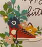  Handmade Floral Birthday Card with Iconic Sneaker Design - Image 2
