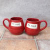 Cuddle mug coffee tea cup hand thrown in stoneware pottery ceramic