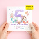 Personalised Mermaid Birthday Card – Cute Mermaid Birthday Card