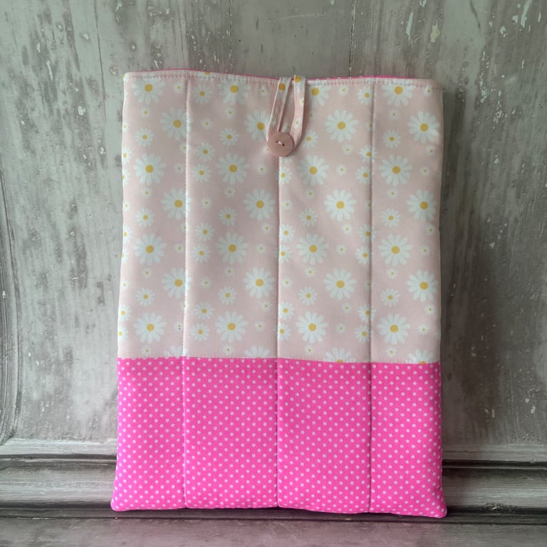 Tablet Bag - Pink Daisy and Polka Dots - PB5 0021