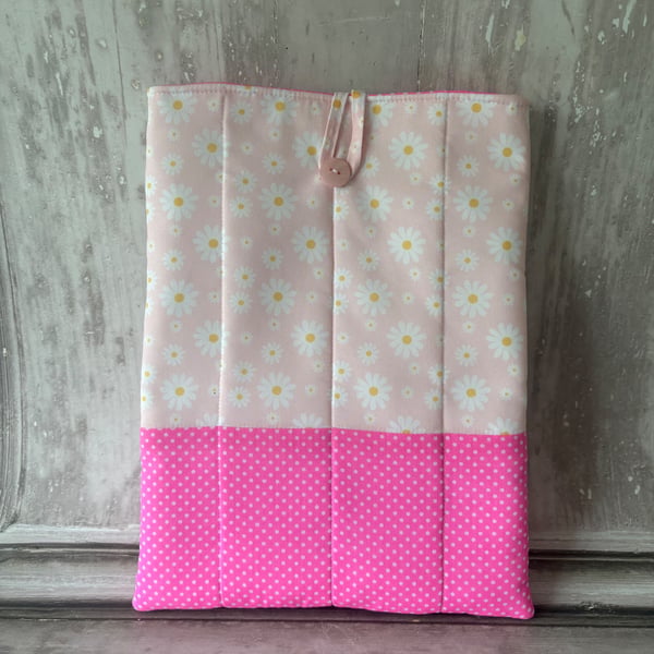 Tablet Bag - Pink Daisy and Polka Dots - PB5 0021