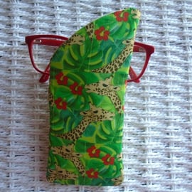 Giraffe & Palms Glasses Case Lined & Padded Unique Design.