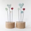 Clay Love Heart and Button Flowers 