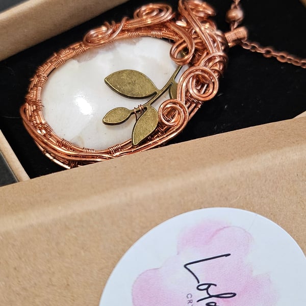 Olive Branch Pink Scolecite Pendant 