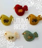Autumn Birdie Felt Brooch 
