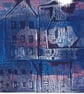 town at night - monoprint - geli print - Original art - Image 1