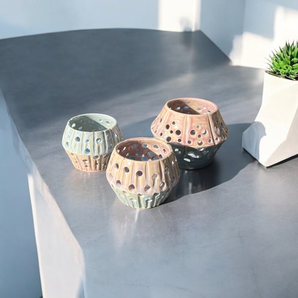 Set of 3 Handcrafted T-Light Holders