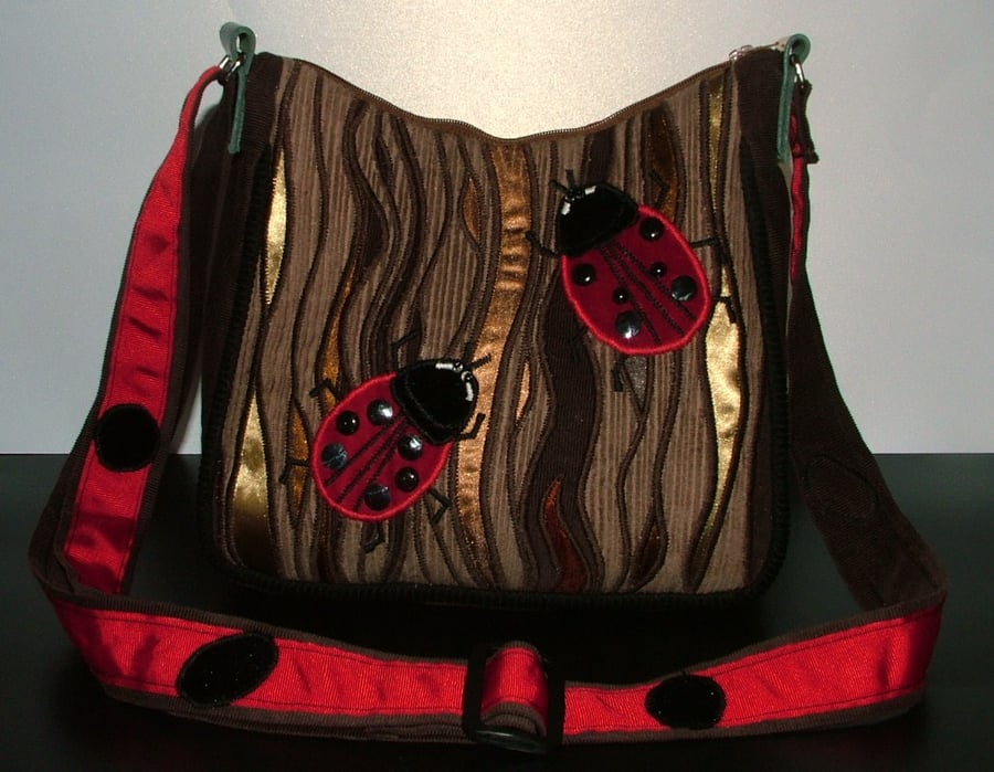Brown and red LadyBird Handbag