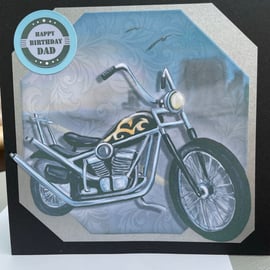 Motorbike Happy birthday Dad card