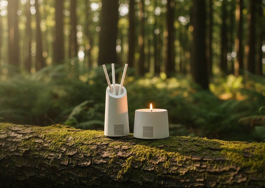 Handmade Stoneware Candle & Diffuser Set Inspired by the New Forest