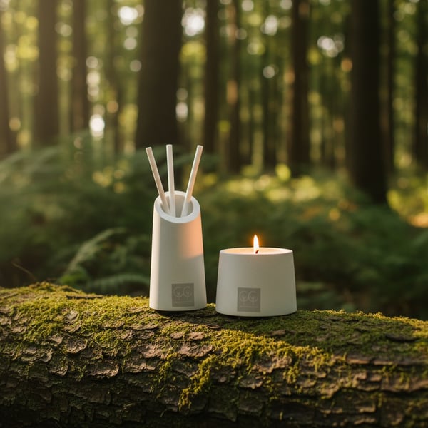 Handmade Stoneware Candle & Diffuser Set Inspired by the New Forest