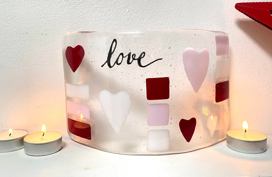 Fused Glass Valentines Love Arch