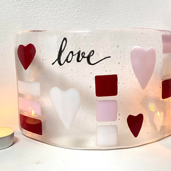 Fused Glass Valentines Love Arch