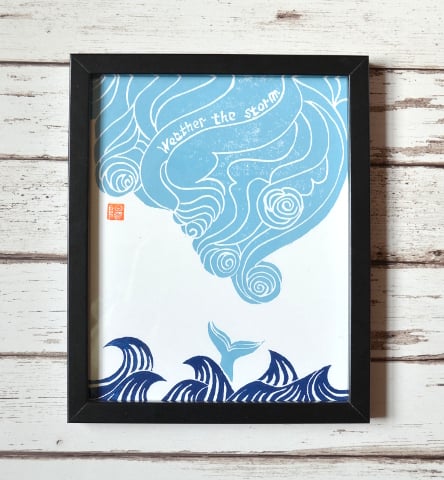 Weather the Storm linoprint