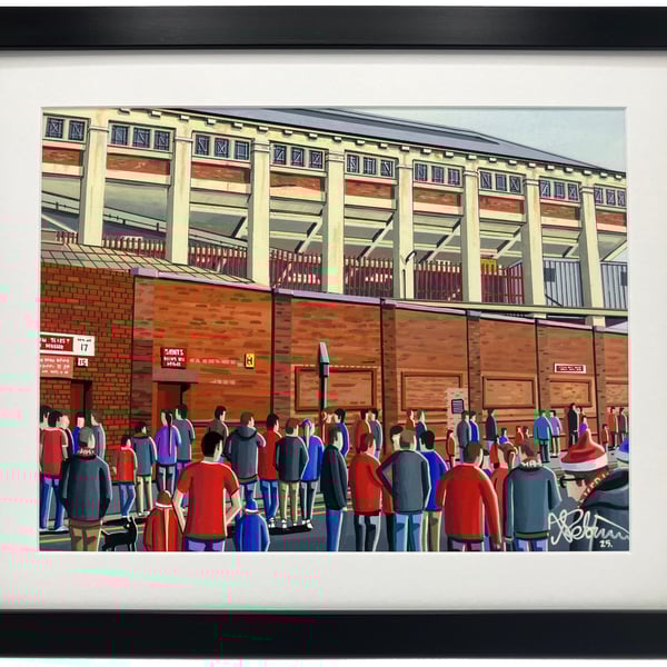 Liverpool. Retro Anfield. Football Club F.C Stadium Art Print 14" x 11" Frame 
