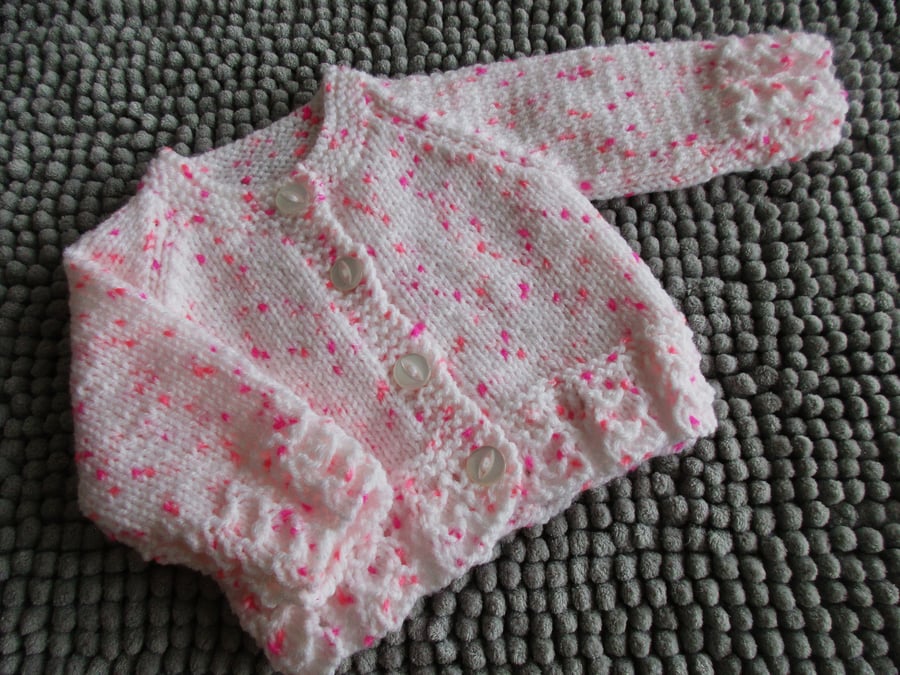 12" Premature Baby Girls Cardigan