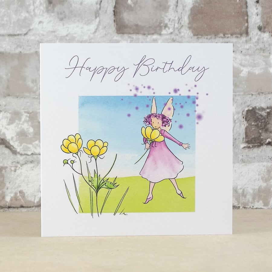 Birthday Card Fairy Buttercup Card