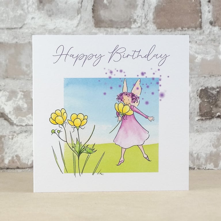 Birthday Card Fairy Buttercup Card