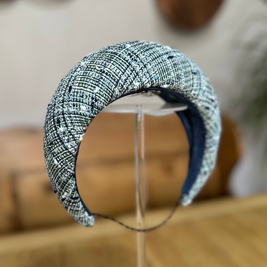 Tweed Headband for Winter Formal Occasionwear - Couture Millinery