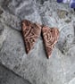 Artisan Made Copper Long Heart Charms Scroll and Loop Design 1 pair - Image 5