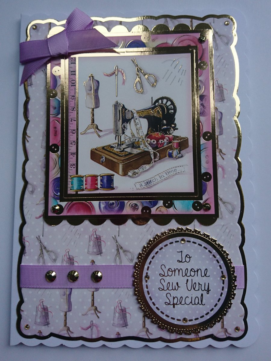 Sewing Birthday Card Someone Sew Special Vintage Sewing Machine Happiness