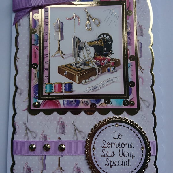 Sewing Birthday Card Someone Sew Special Vintage Sewing Machine Happiness