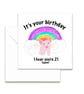 Twenty One again birthday card with a flying pig - Image 1