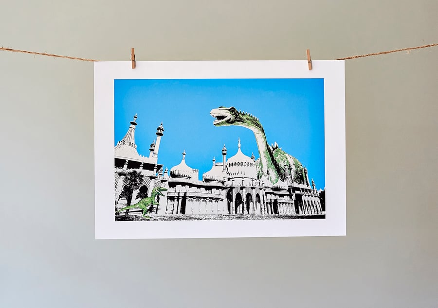 Dippy Goes To Brighton A4 giclée print