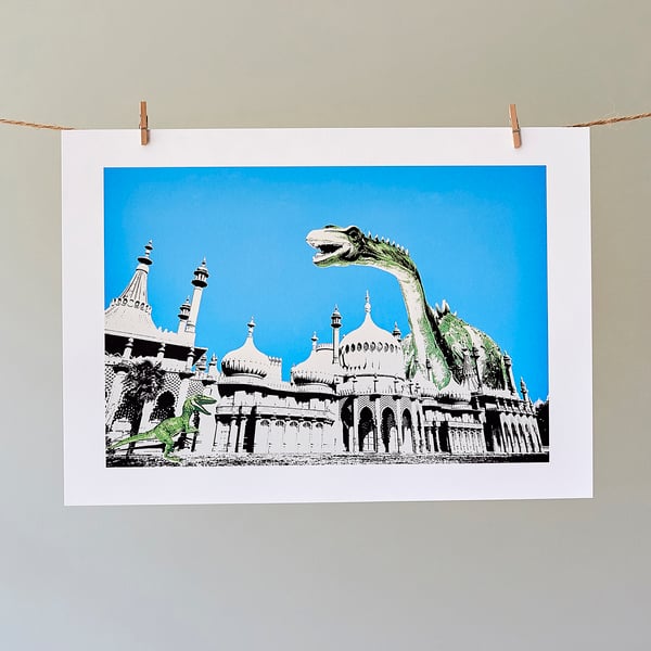 Dippy Goes To Brighton A4 giclée print