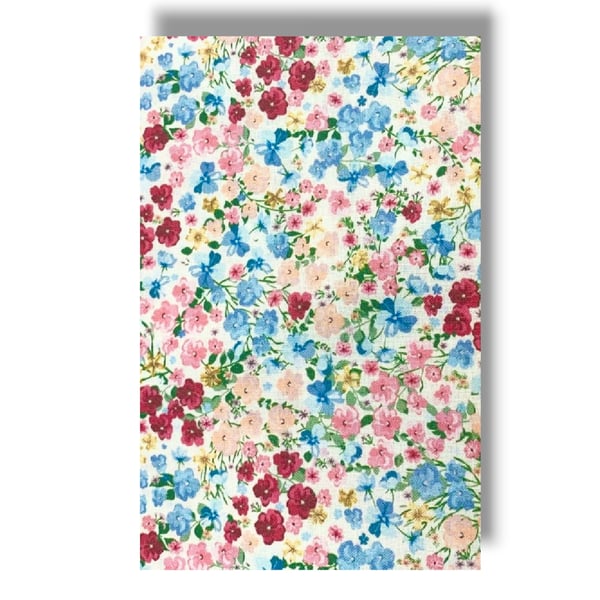 A3 Sheet of Fabric Backed Felt - Pink and Blue Floral